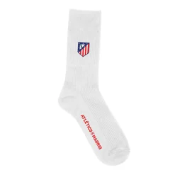 Hombre Atlético de Madrid Calcetines Escudo Bordado Blancos